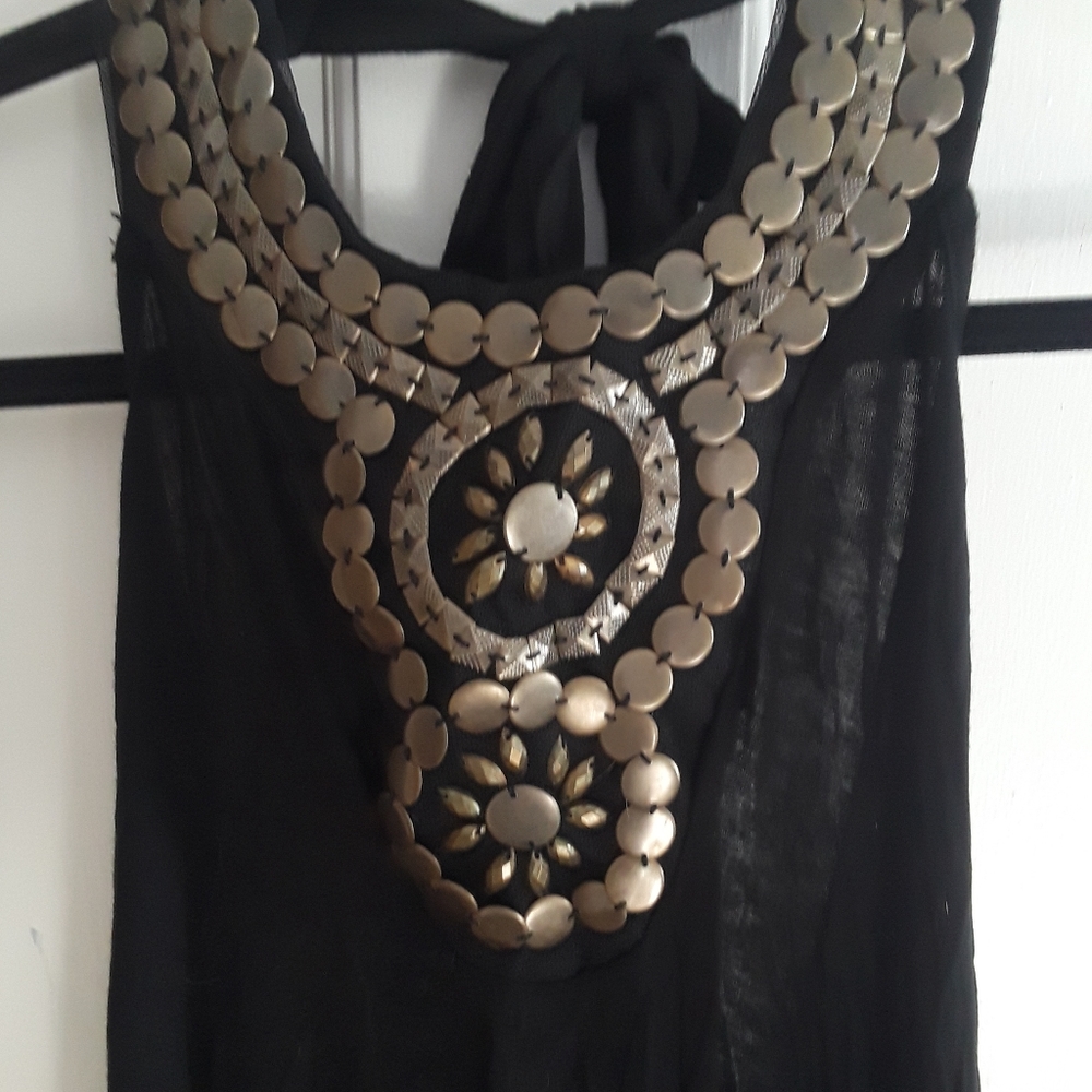 Black Embellished Romper sz M